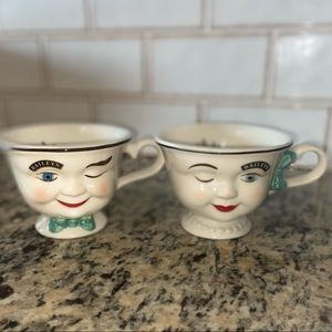 Vintage 1996 Mr & Mrs Winking Face Baileys Mugs -
